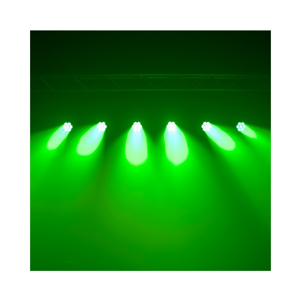 Evolite 7 x 30 W wash moving head with zoom, DMX controllable