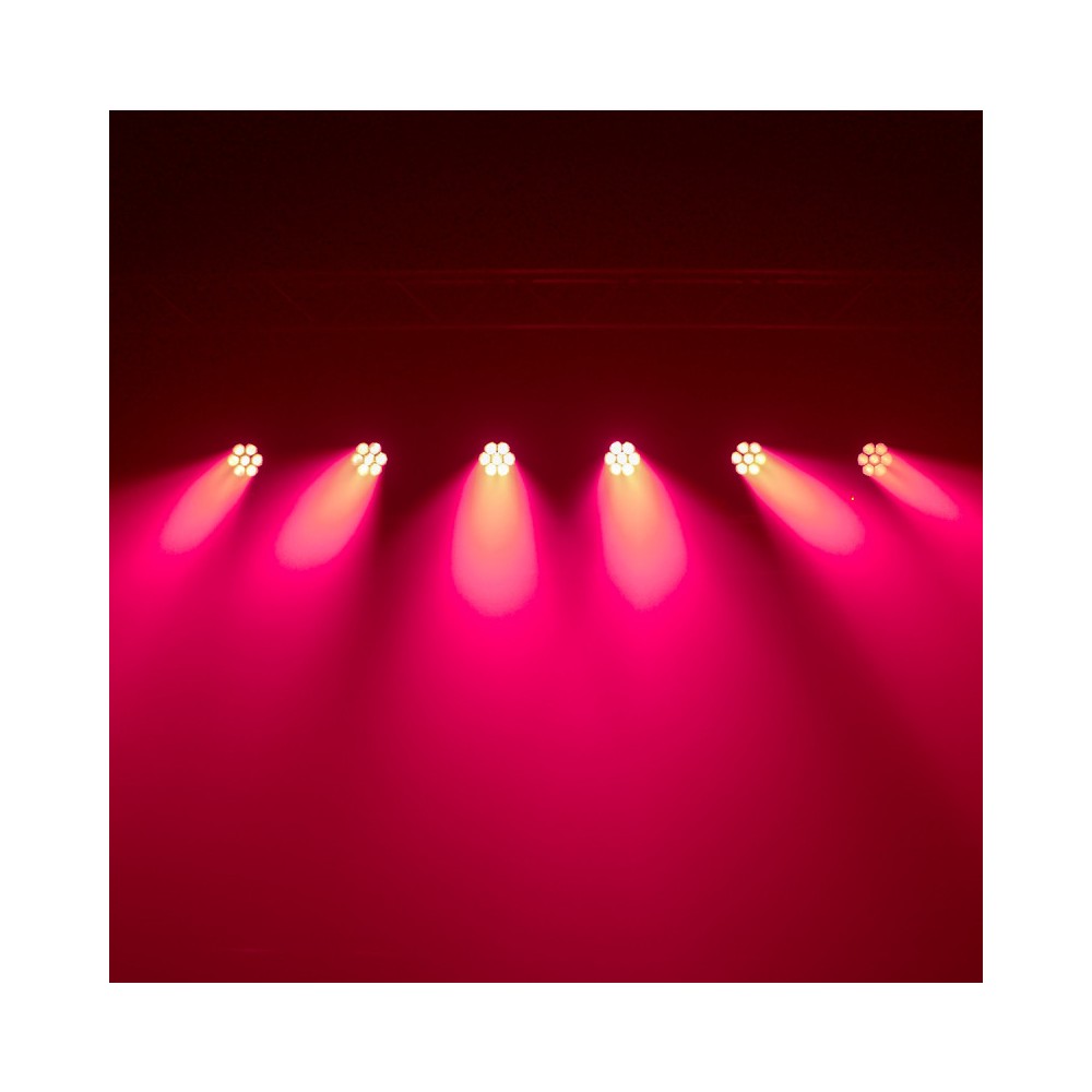 Evolite 7 x 30 W wash moving head with zoom, DMX controllable