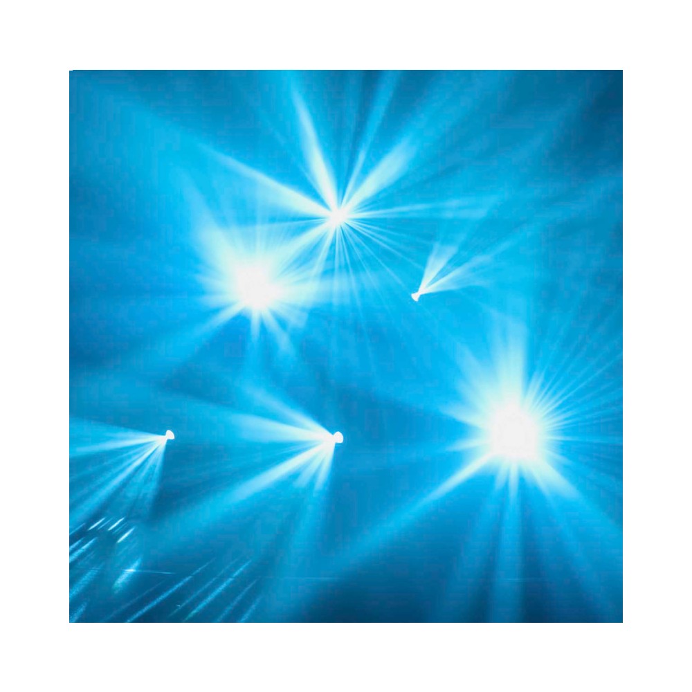 Evolite Professional moving head equipped with an Osram 230 W short arc lamp, motorized zoom