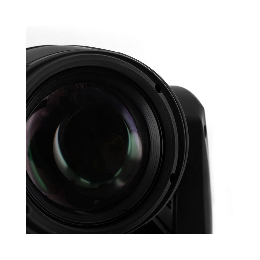 Evolite Professional moving head equipped with an Osram 230 W short arc lamp, motorized zoom