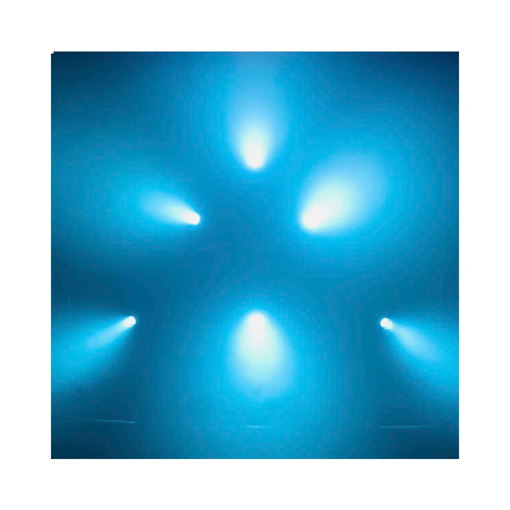 Evolite Professional moving head equipped with an Osram 230 W short arc lamp, motorized zoom