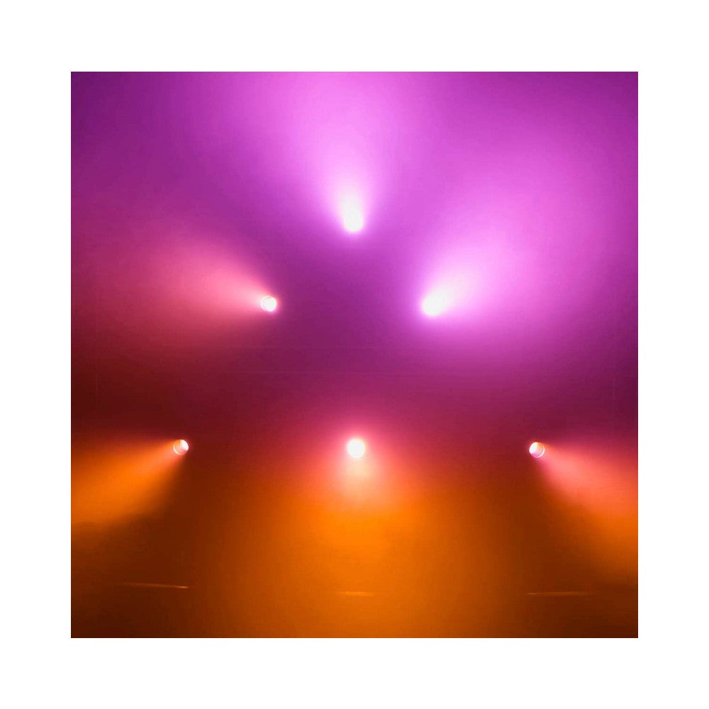 Evolite Professional moving head equipped with an Osram 230 W short arc lamp, motorized zoom