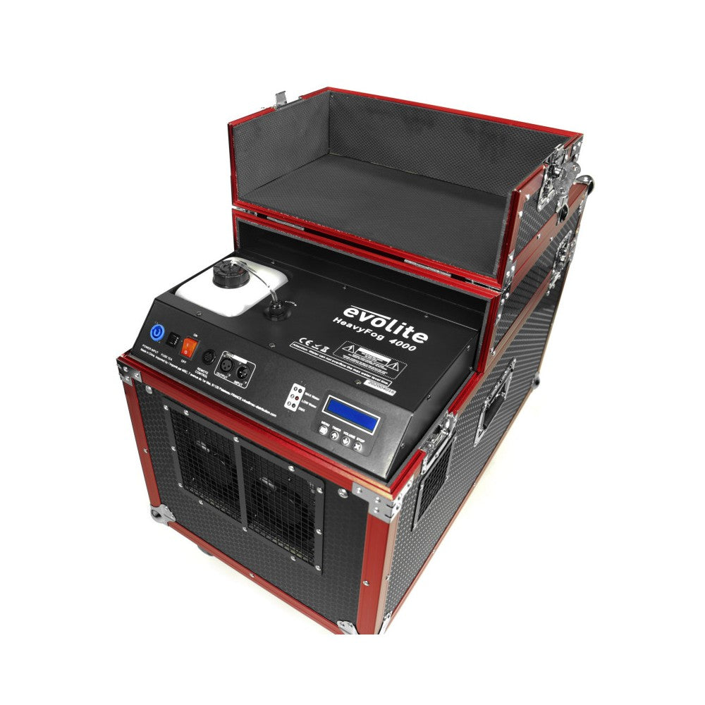 Evolite HeavyFog 4000 Macchina del Fumo Basso con Flight Case