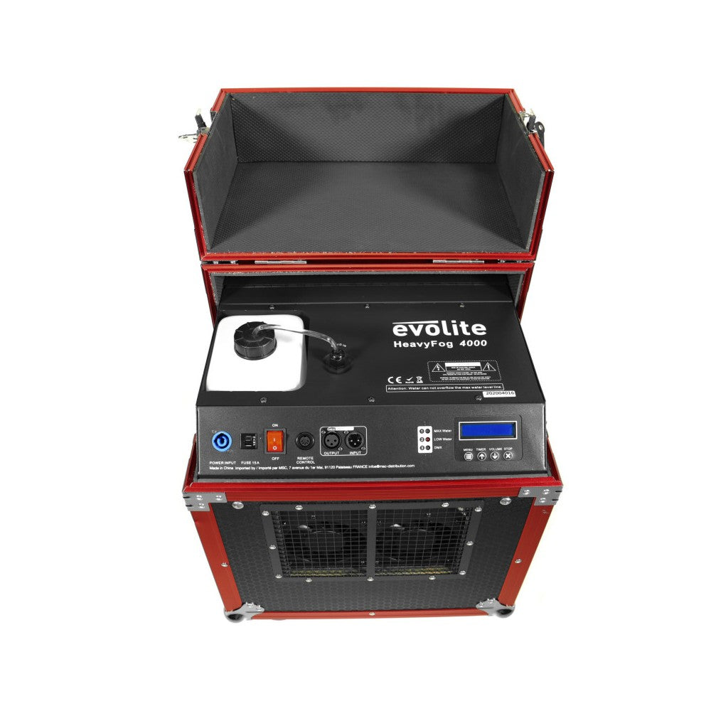 Evolite HeavyFog 4000 Macchina del Fumo Basso con Flight Case