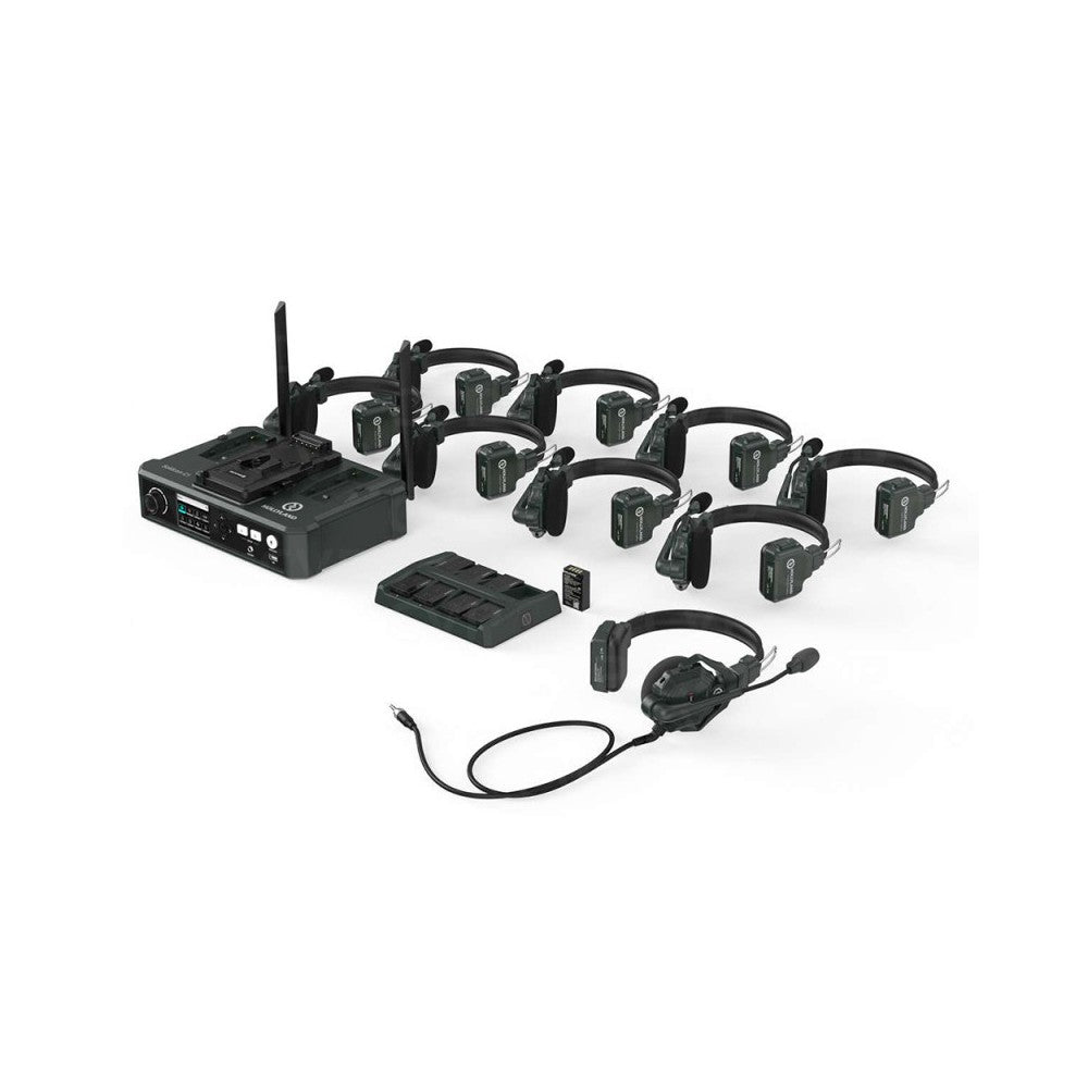 Hollyland Full Duplex Wireless Intercom System with 9 headsets (1 wired) and HUB