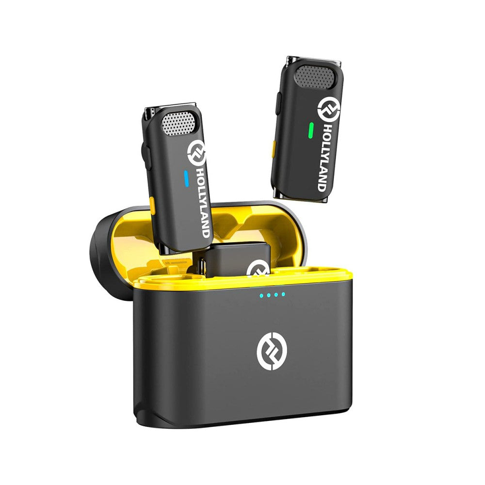 Hollyland 600 ft Smart noise cancellation wireless microphone duo - 2 TX, 1 RX &amp; charging case