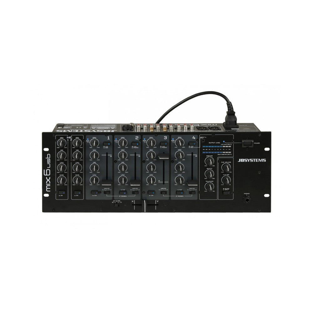 JB SYSTEMS DJ mixer with 6 channels, 2x DJ Mic, 1x USB