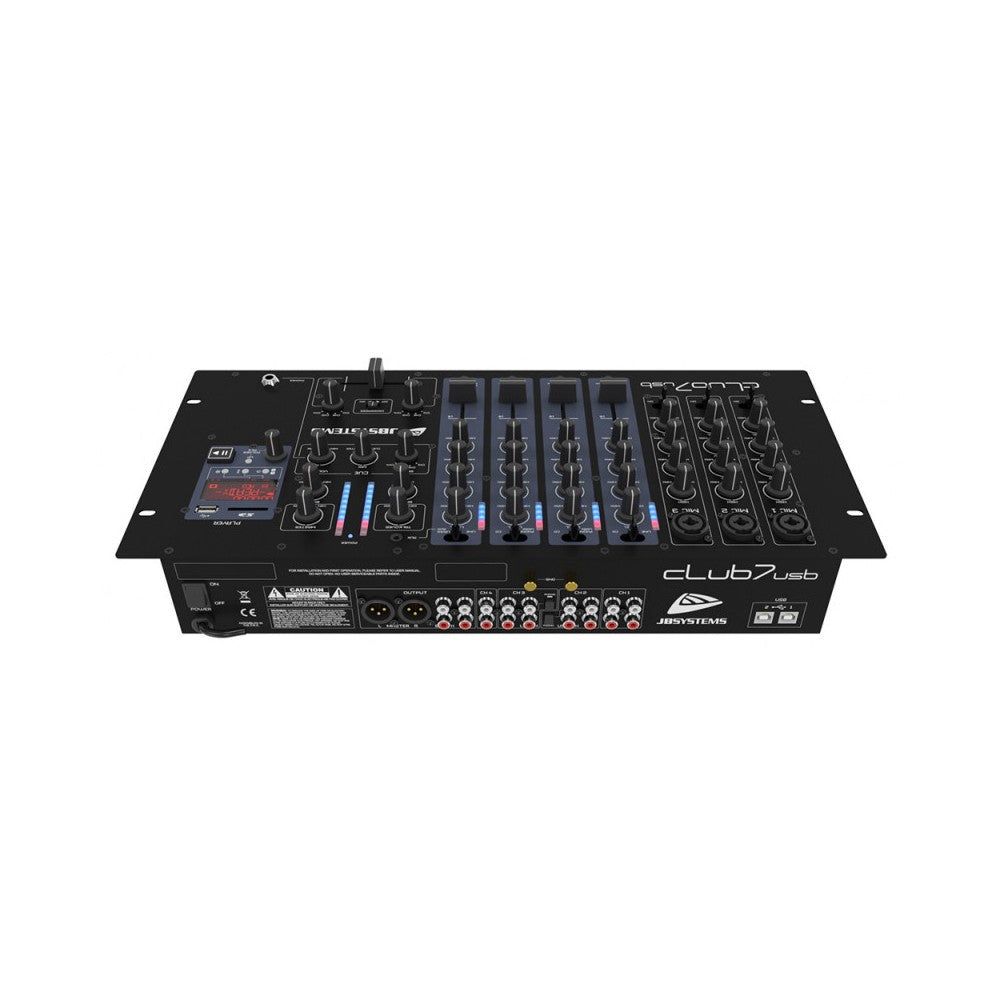 Mesa de mezclas de DJ de 19" JB SYSTEMS con reproductor de MP3 y 2x USB