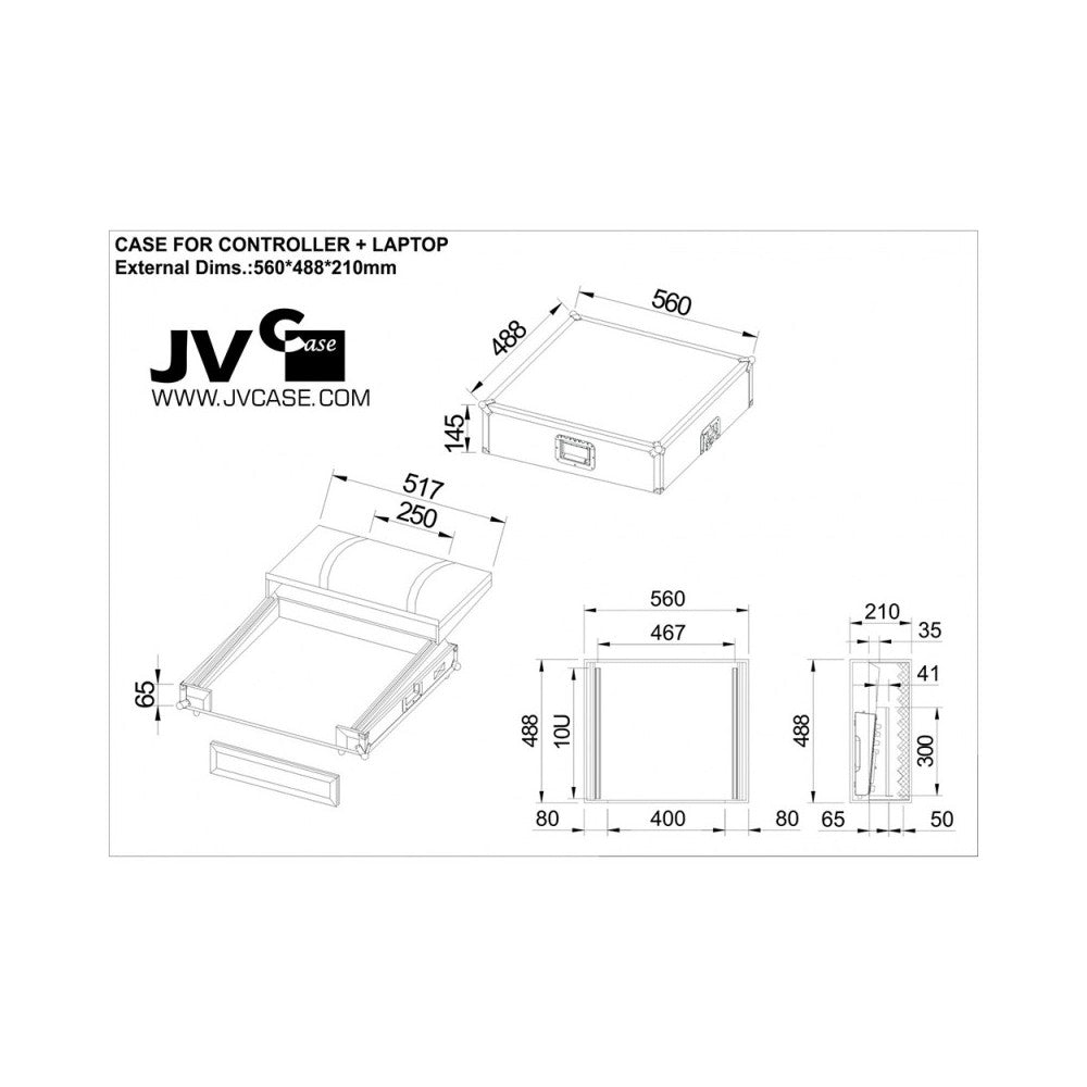 JB SYSTEMS Flight case for controller + laptop