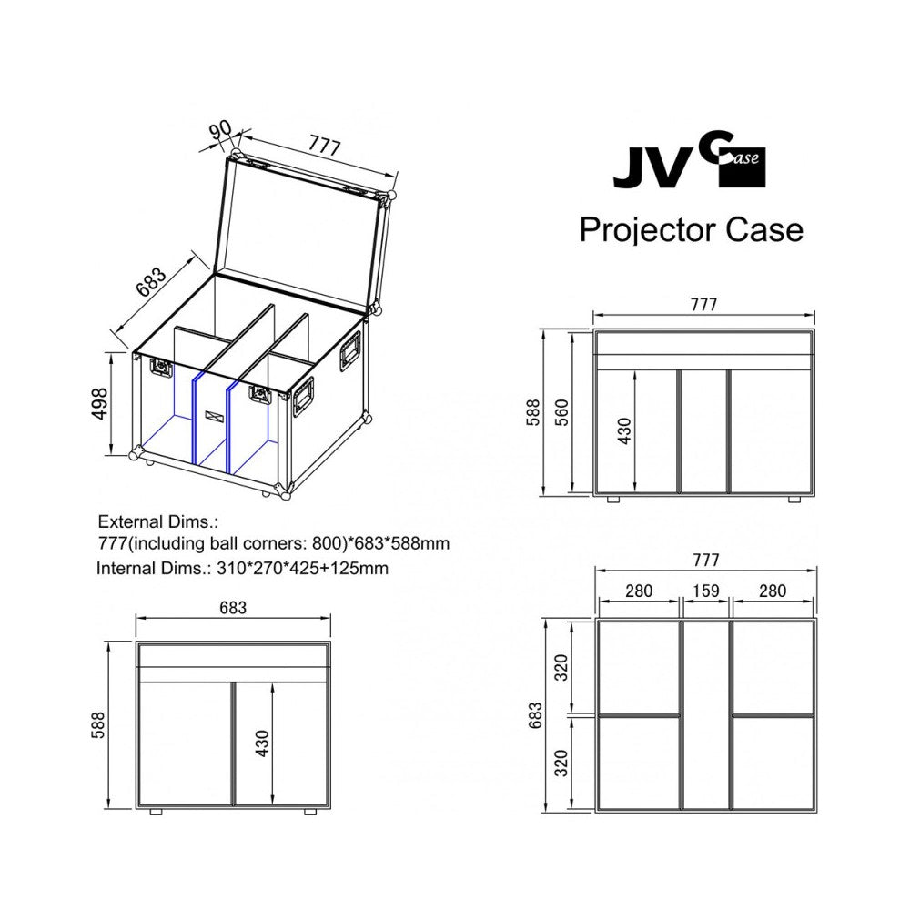JB SYSTEMS Flight case for light projectors with clamp