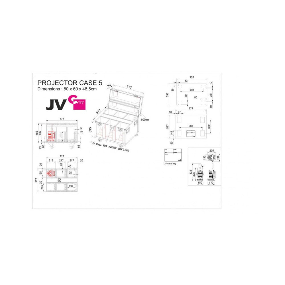 JB SYSTEMS Flight case for 6 projectors