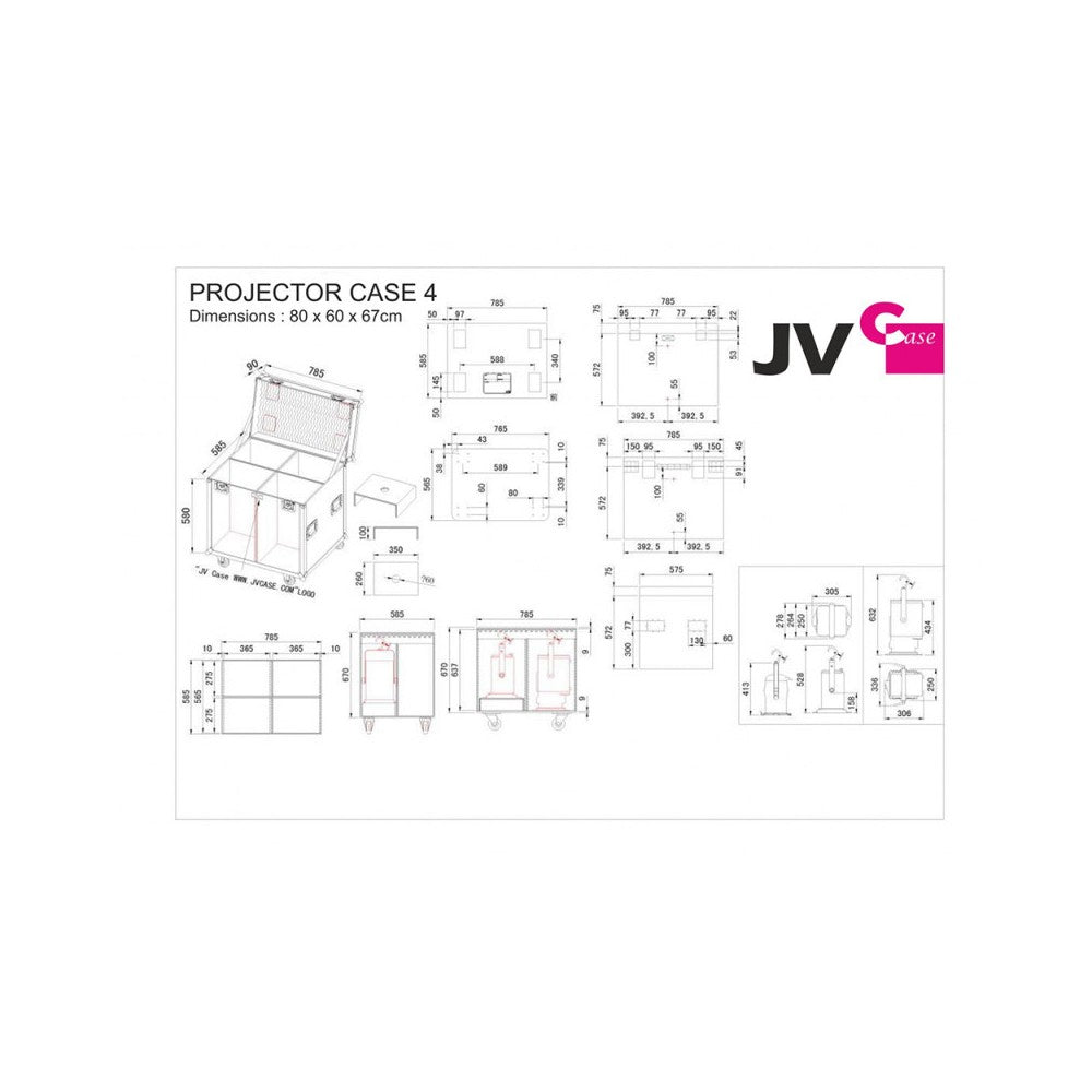 JB SYSTEMS Flight case for 4 light projectors