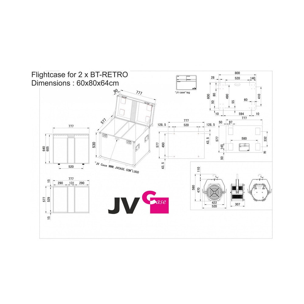 JB SYSTEMS Flight case for 2x BT-RETRO