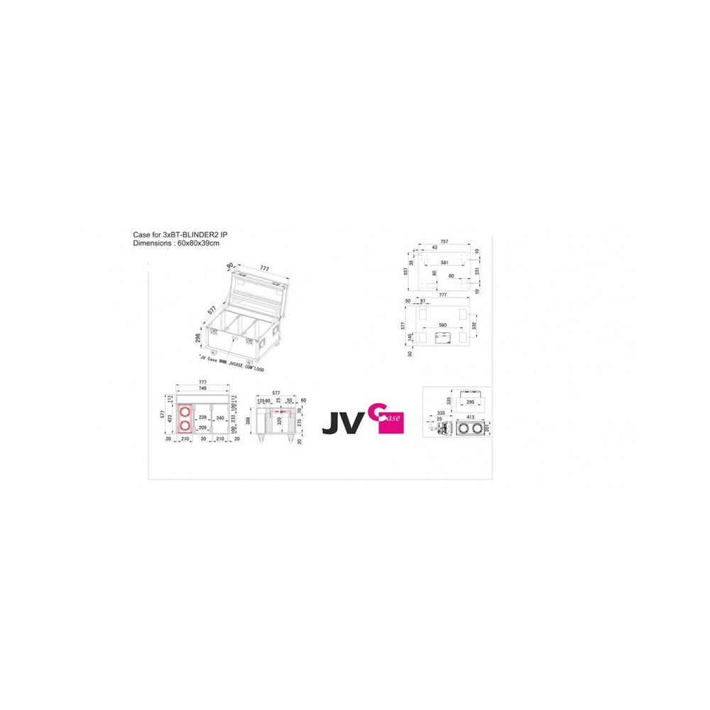 JB SYSTEMS Flight case for 3x BT-BLINDER2 IP