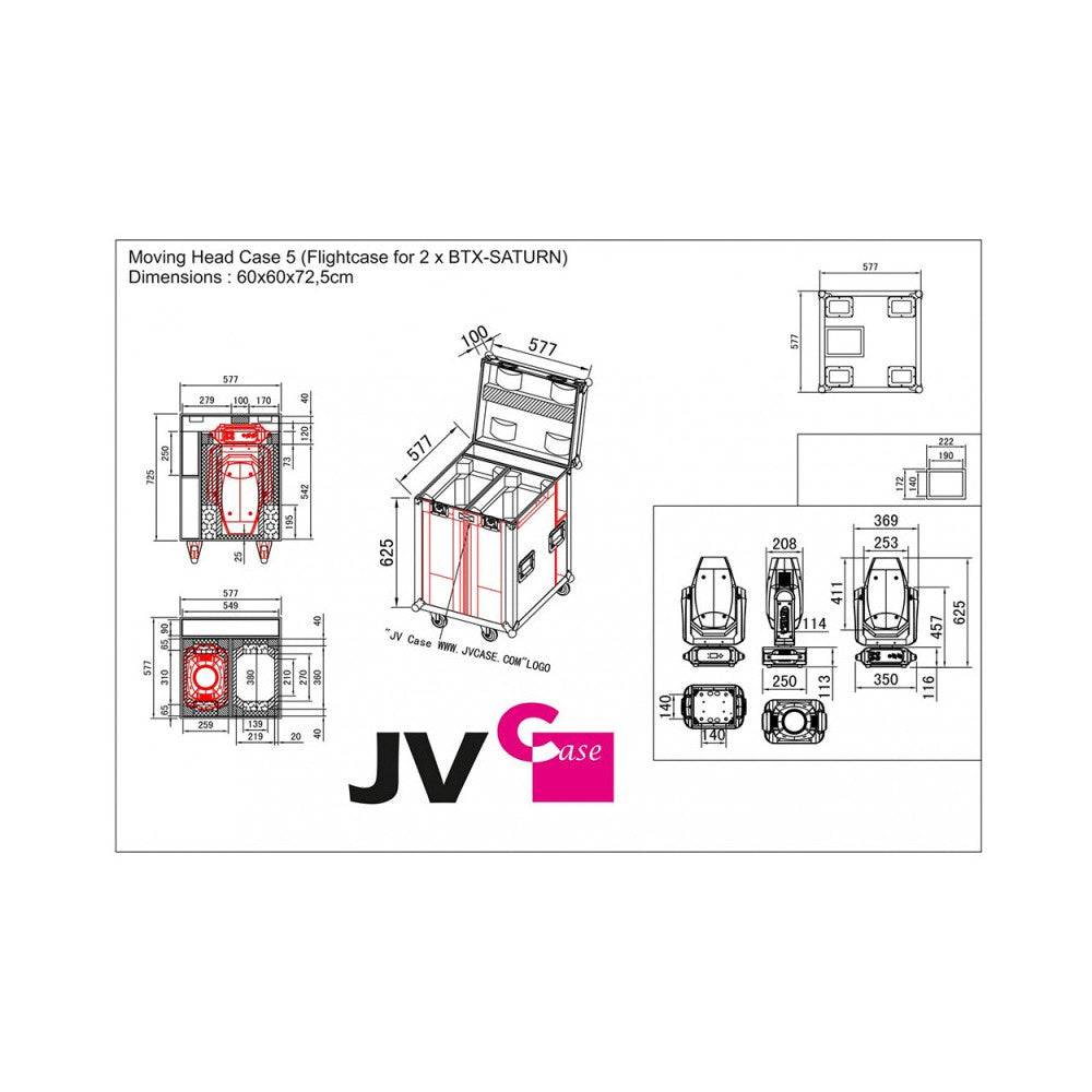 JB SYSTEMS Flight case for 2x BTX-SATURN