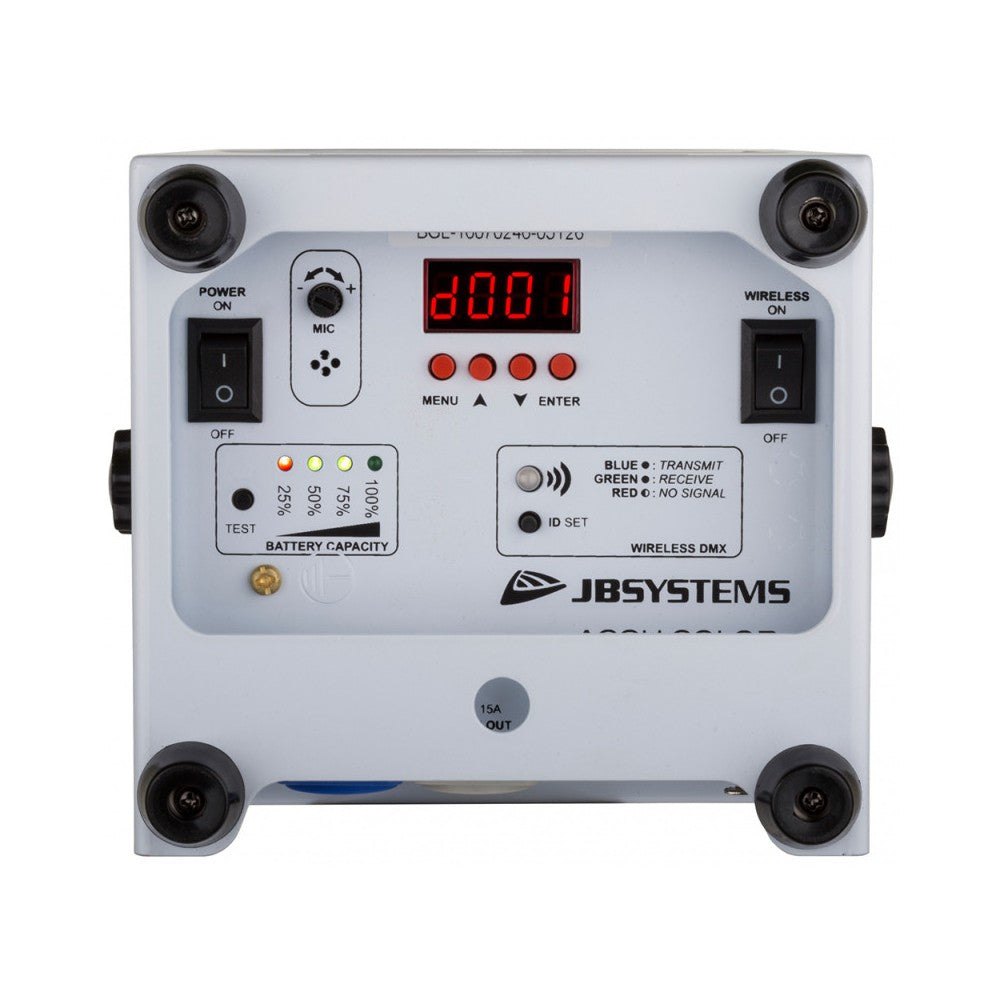 JB SYSTEMS Battery LED projector RGBWA 60W + WDMX + Rain Cover