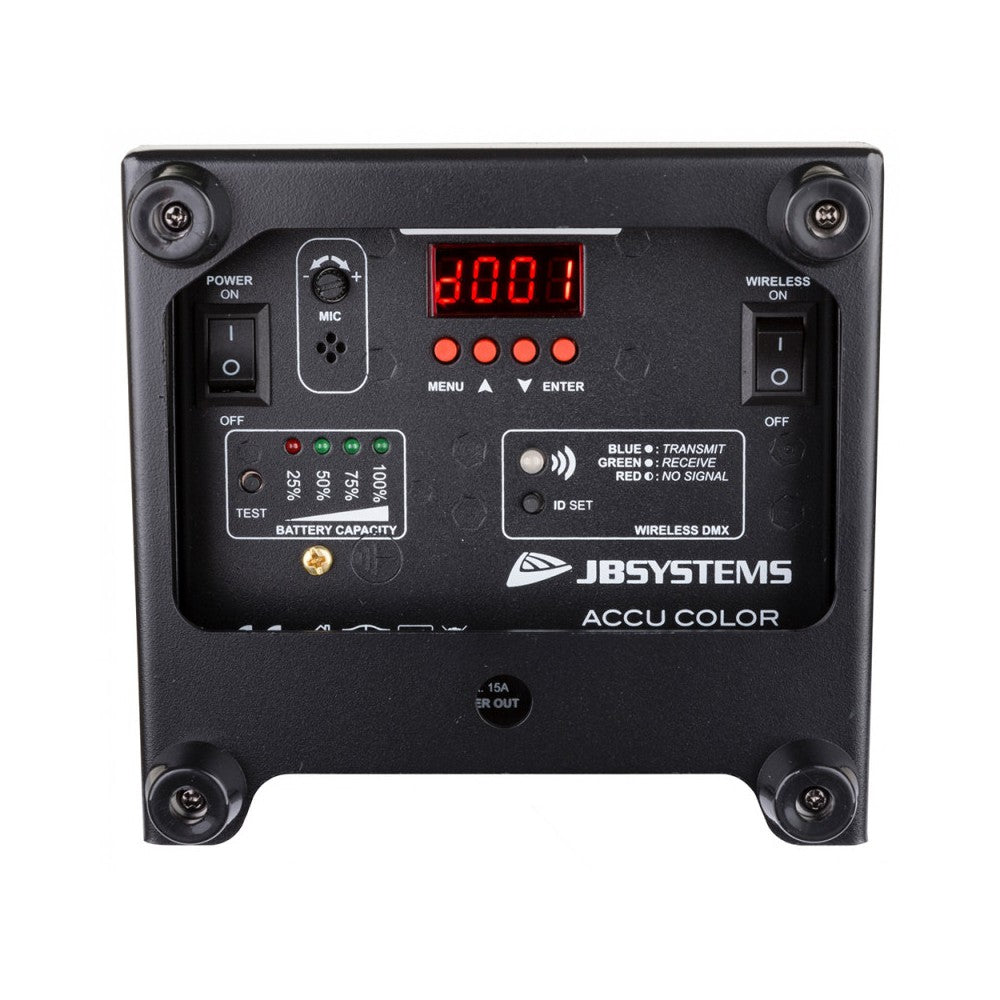 JB SYSTEMS ACCU COLOR BLACK Foco a batería RGBWA 60W WDMX