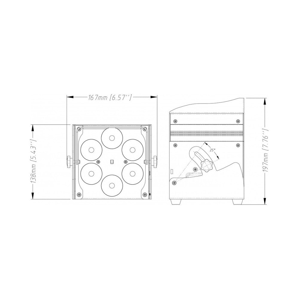 JB SYSTEMS ACCU COLOR BLACK Foco a batería RGBWA 60W WDMX
