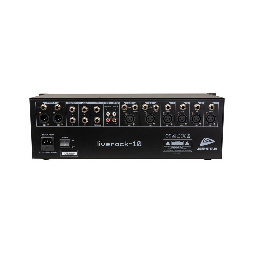 JB SYSTEMS 10-channel PA mixer in 19" rack format