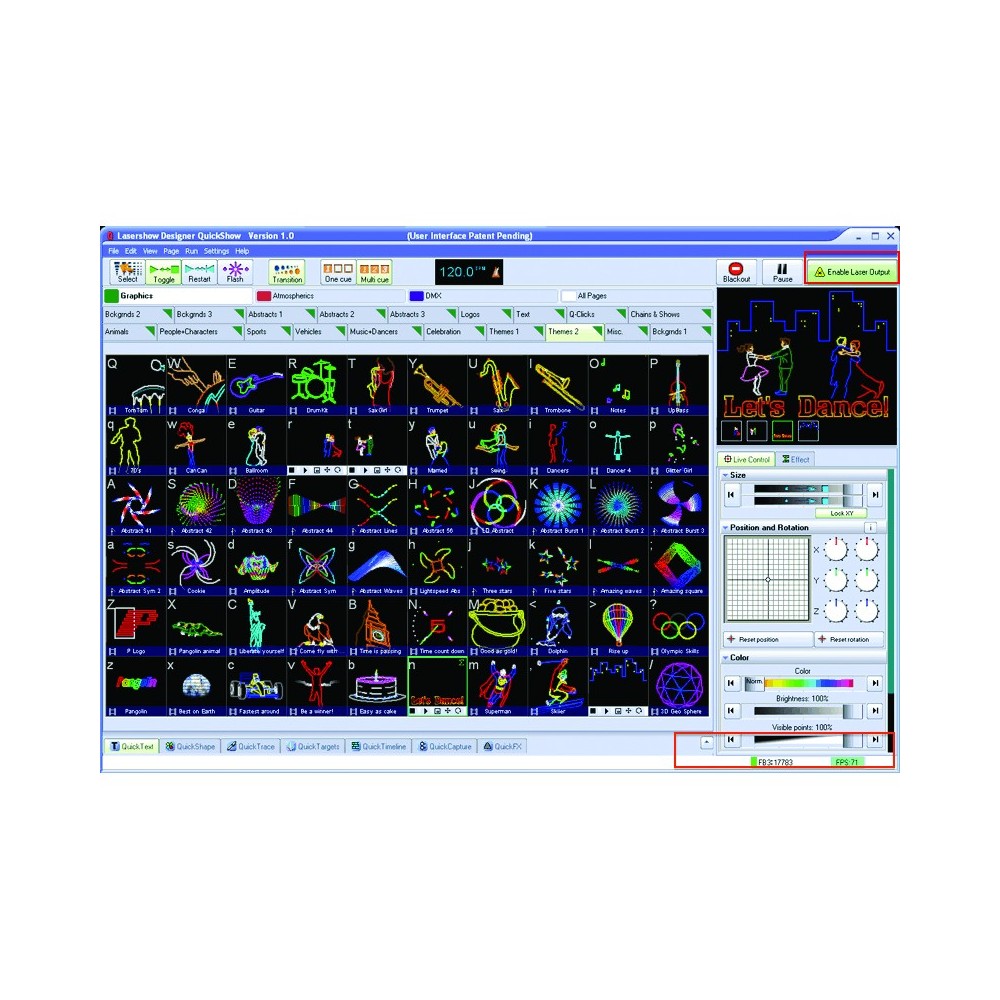 Pangolin FB4 DMX con carcasa y software QuickShow