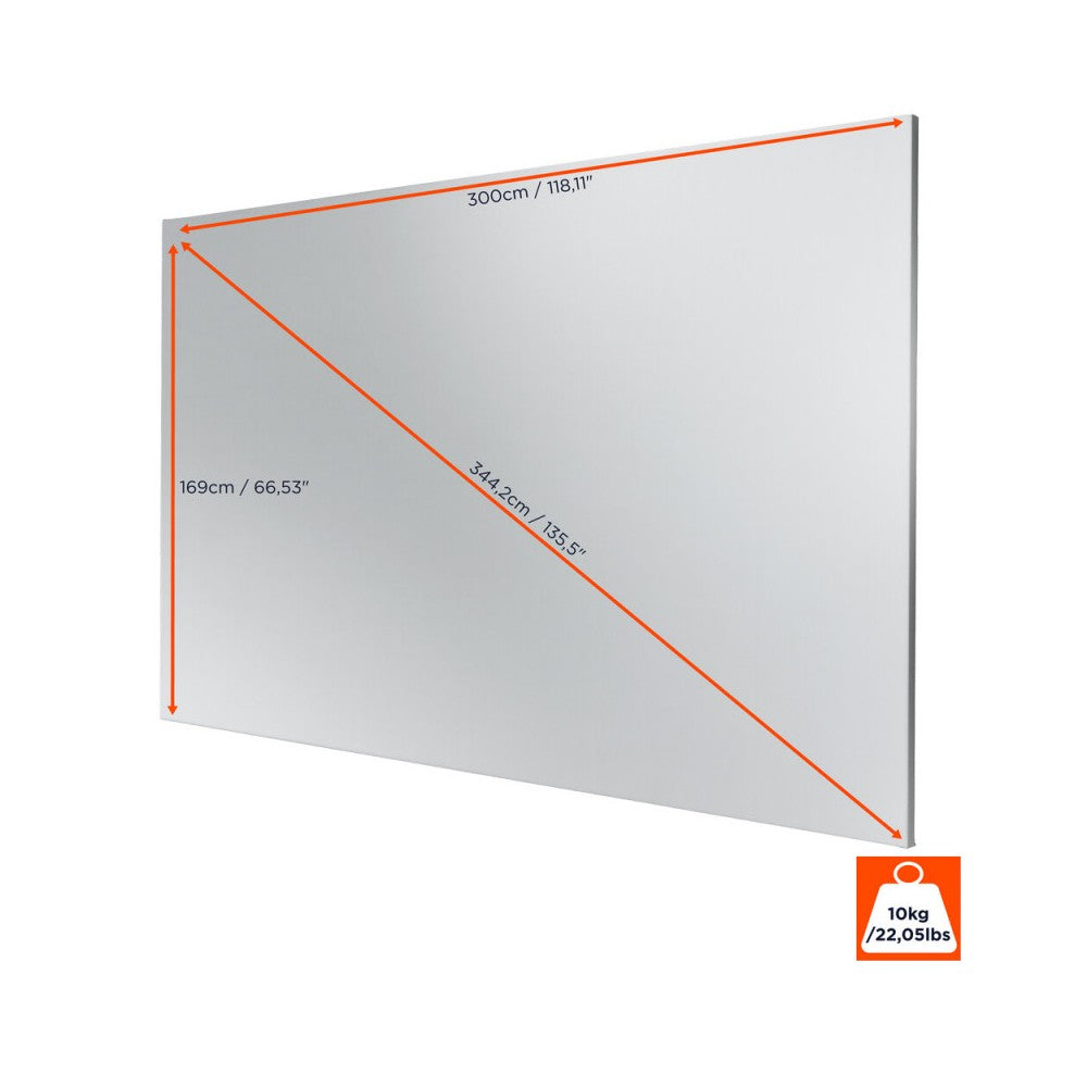 Celexon Expert PureWhite Fixed Frame screen, 300 x 169 cm, 16:9