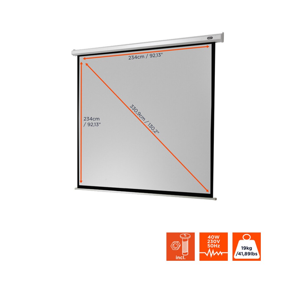 Pantalla de proyección motorizada Celexon Economy, 240 x 240 cm, 1:1