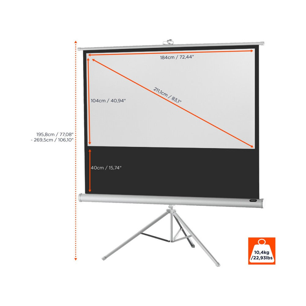 Celexon Tripod Economy screen, 184 x 104 cm, 16:9 - white