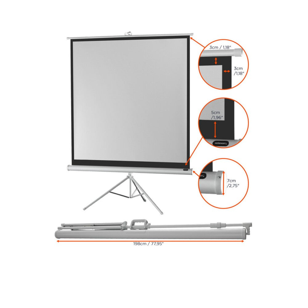 Celexon Tripod Economy screen, 184 x 184 cm, 1:1 - white