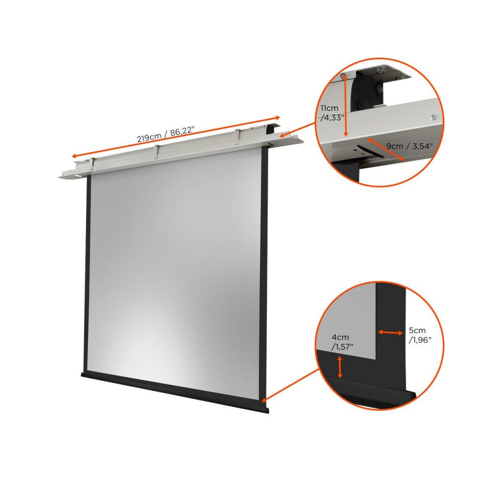 Celexon Expert ceiling recessed electric screen, 200 x 200 cm, 1:1