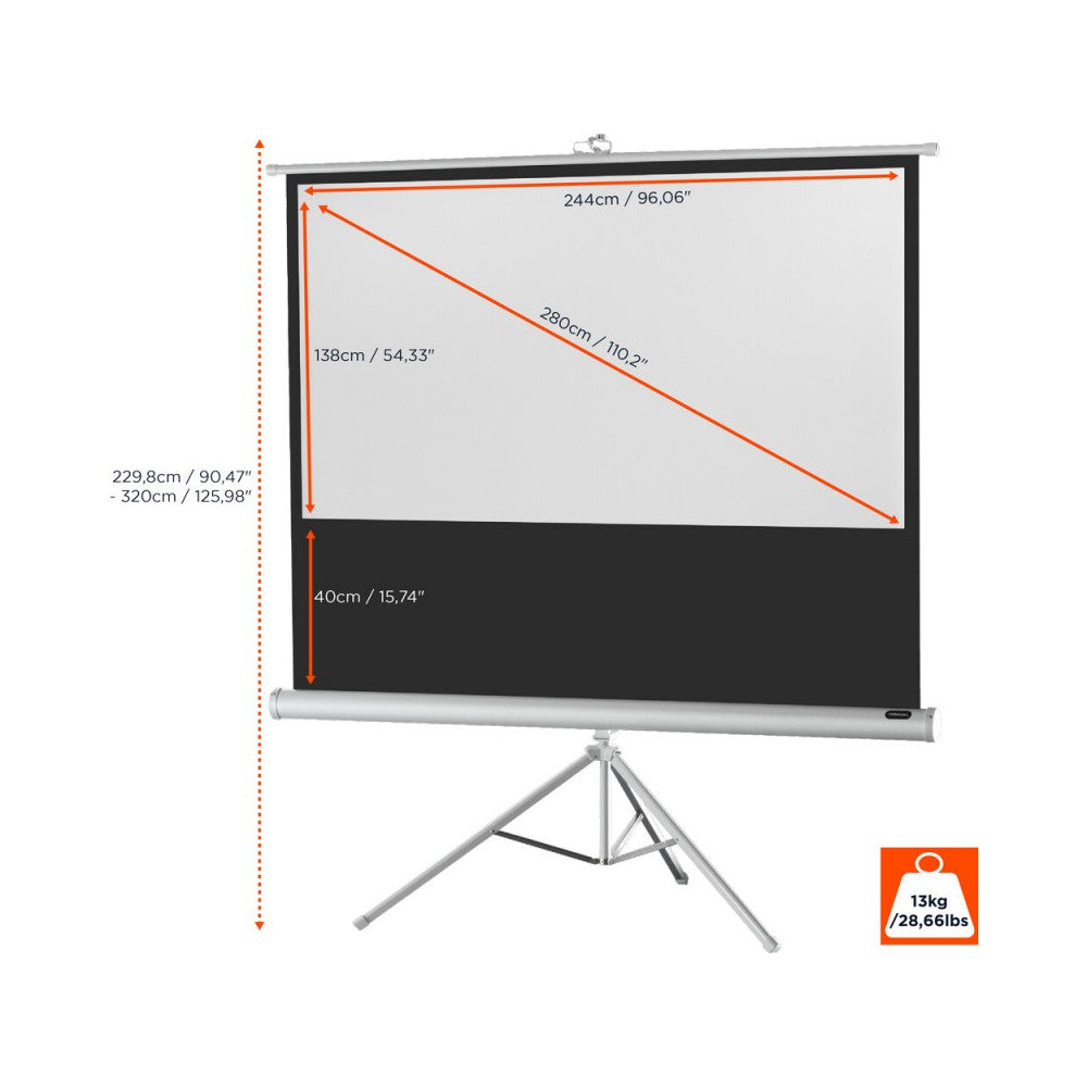 Celexon Tripod Economy screen, 244 x 138 cm, 16:9 - white