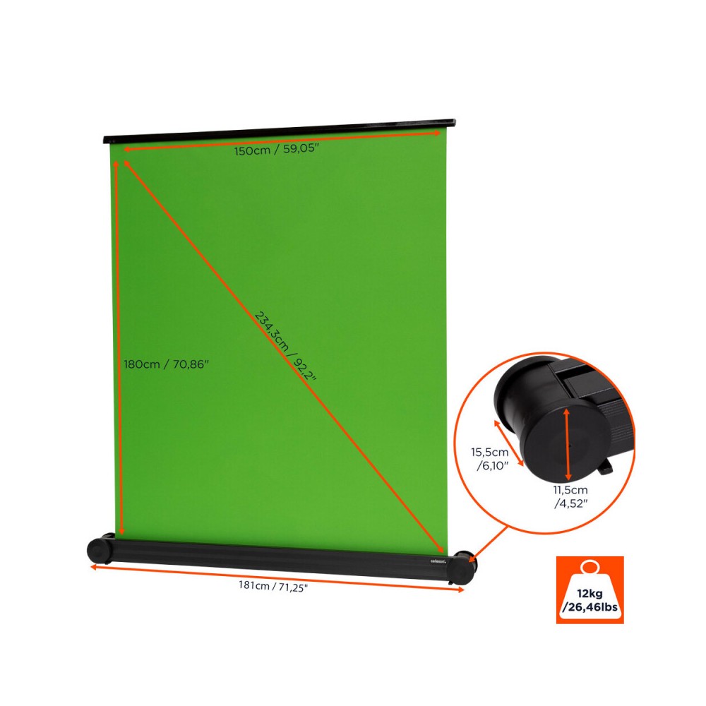 Pantalla Verde Chroma Key Móvil Celexon 150 x 180 cm