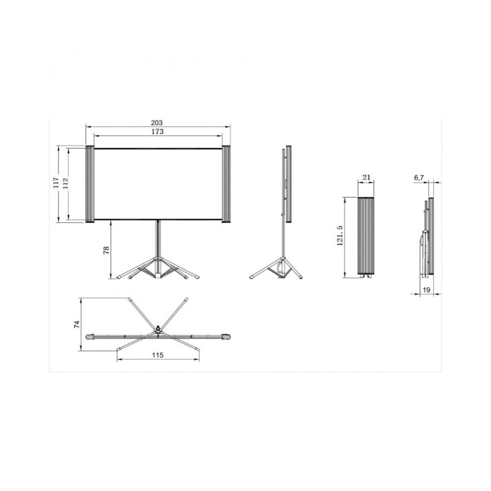 Pantalla de trípode Celexon Mobile Expert Dual Format, 144 x 108 cm / 172 x 108 cm, 4:3 / 16:10