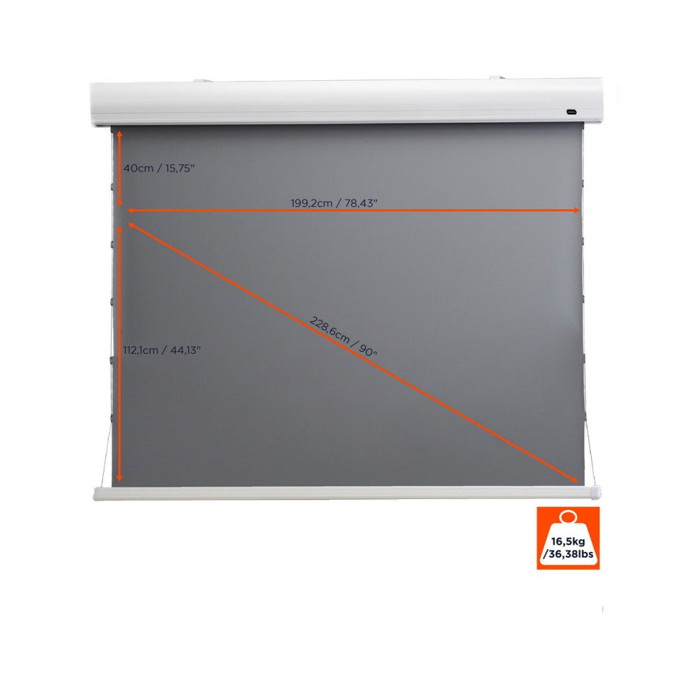 Celexon Dynamic Slate ALR HomeCinema High Contrast screen Tension, 199 x 112 cm, 90 inch, 16:9