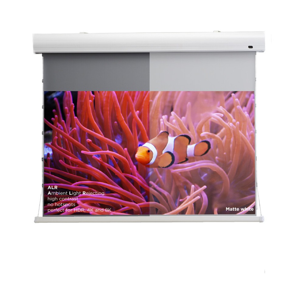 Pantalla Celexon Dynamic Slate ALR HomeCinema de alto contraste con tensión, 199 x 112 cm, 90 pulgadas, 16:9
