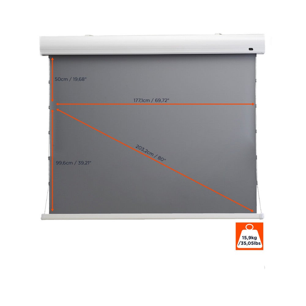 Celexon Dynamic Slate ALR HomeCinema High Contrast screen Tension, 177 x 99 cm, 80 inch, 16:9