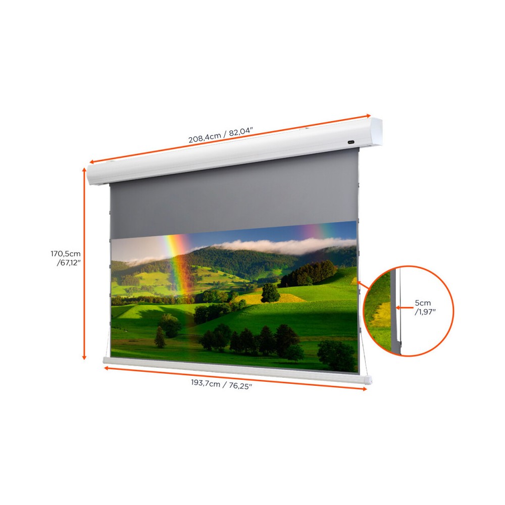 Pantalla Celexon Dynamic Slate ALR HomeCinema de alto contraste tensada, 177 x 99 cm, 80 pulgadas, 16:9
