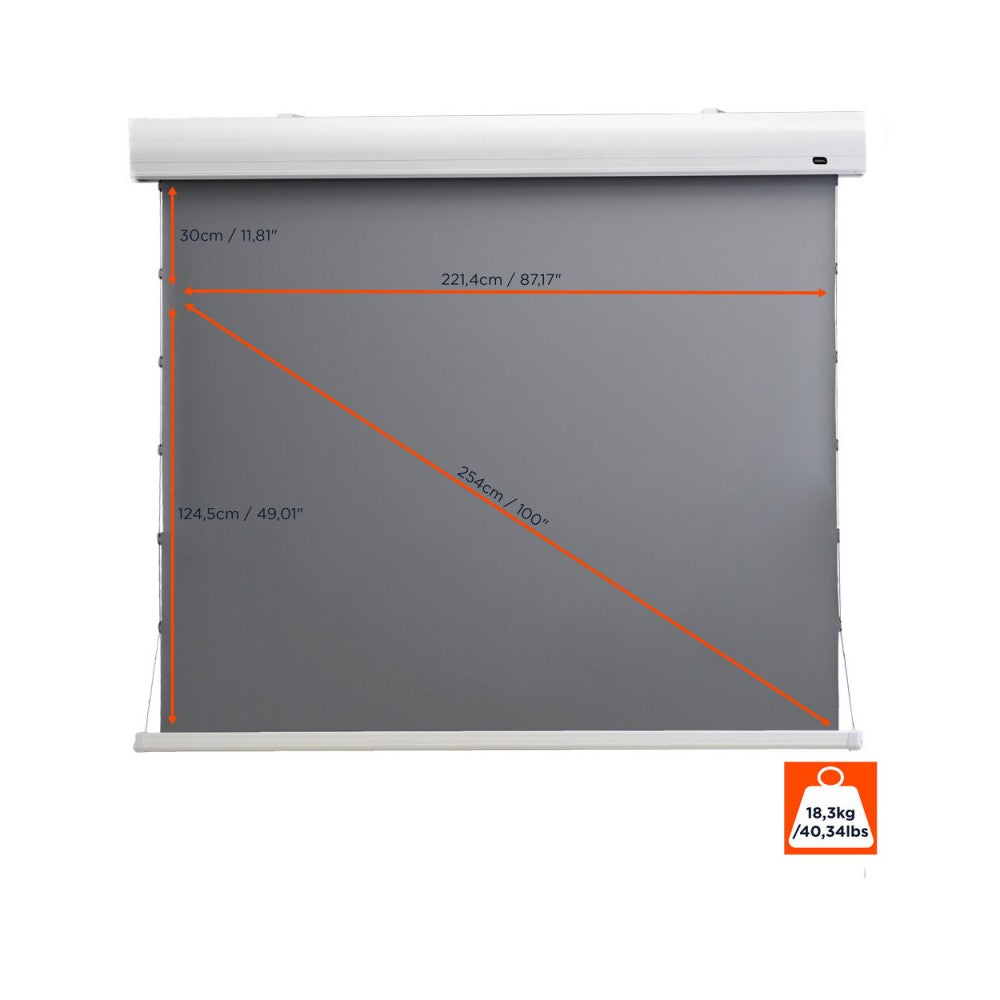 Celexon  Dynamic Slate ALR HomeCinema High Contrast screen Tension, 221 x 124 cm, 100 inch, 16:9
