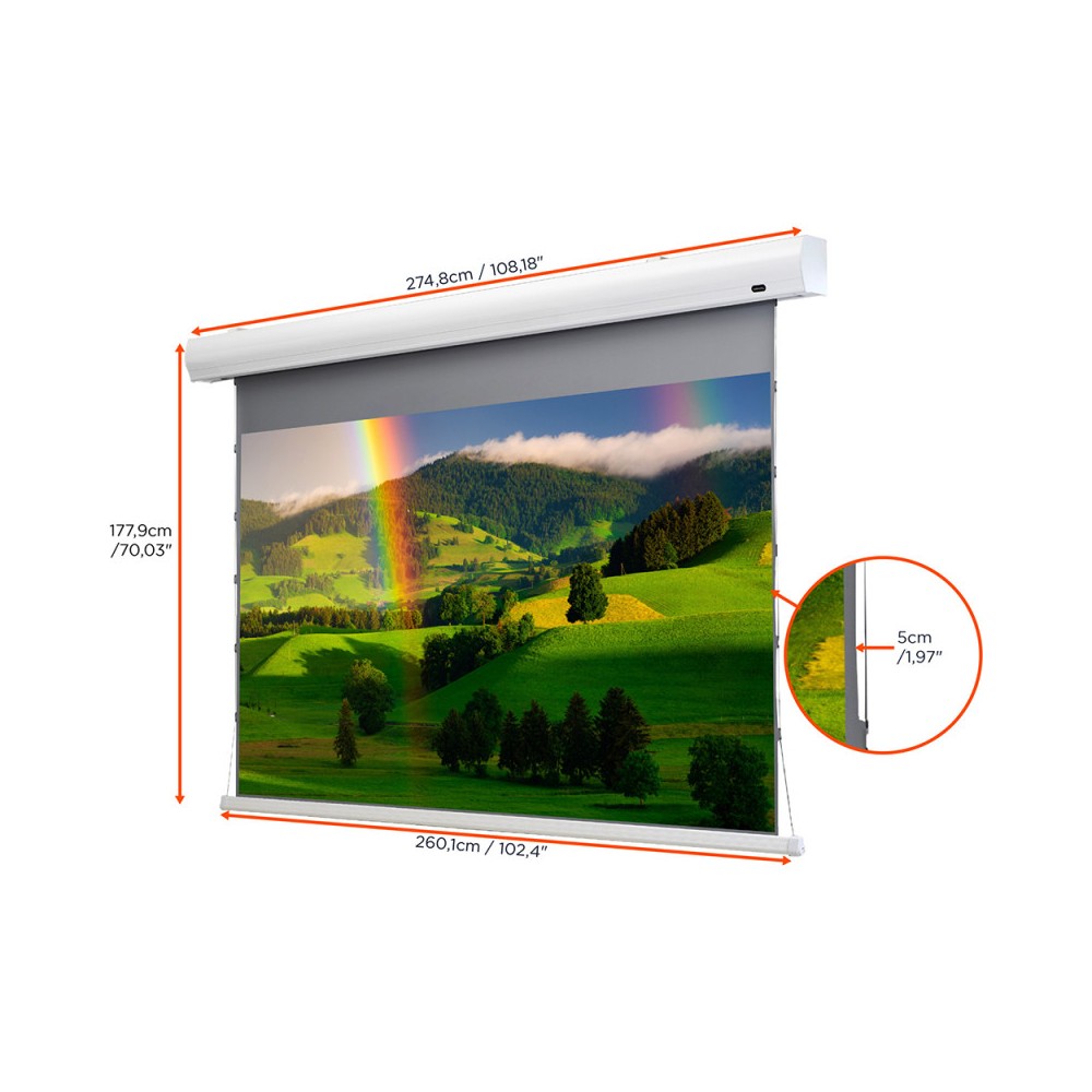 Celexon Dynamic Slate ALR HomeCinema High Contrast Screen Tension, 243 x 136 cm, 110 inch, 16:9