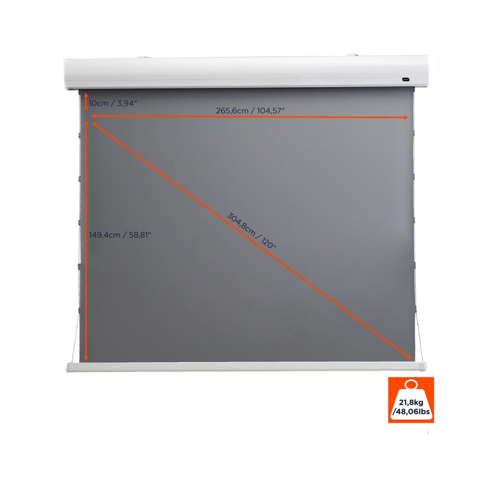 Celexon Dynamic Slate ALR HomeCinema High Contrast screen Tension, 265 x 149 cm, 120 inch, 16:9