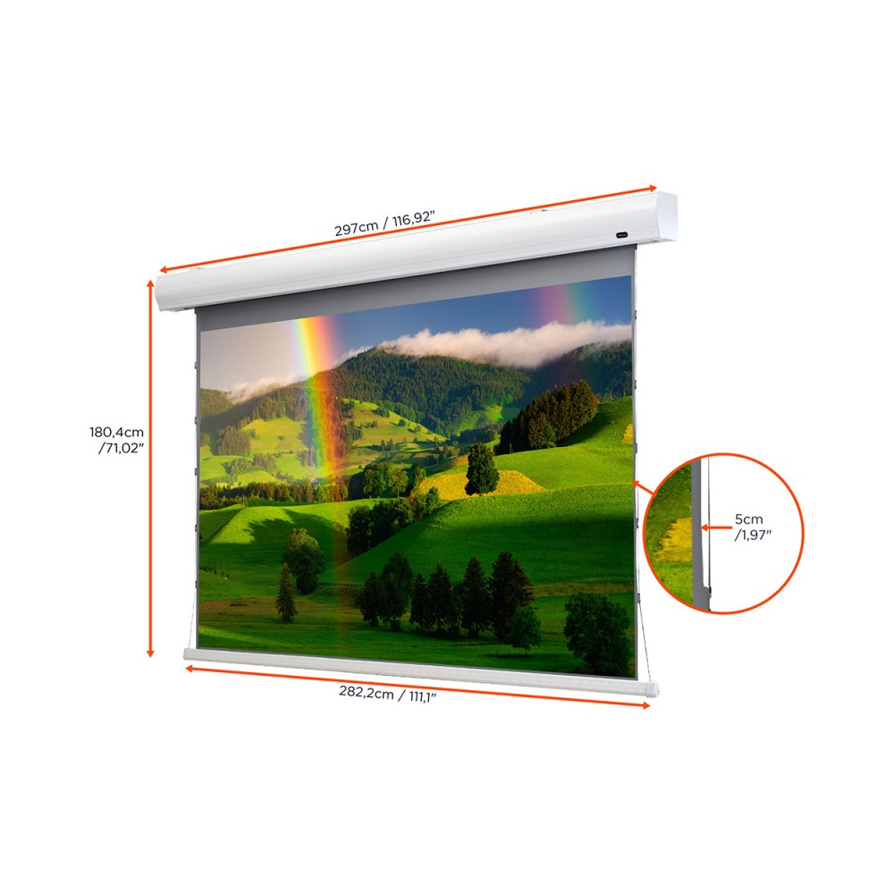 Pantalla Celexon Dynamic Slate ALR HomeCinema de alto contraste tensada, 265 x 149 cm, 120 pulgadas, 16:9