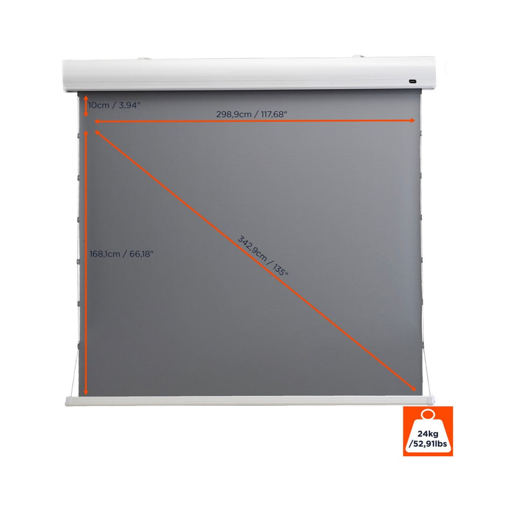 Celexon Dynamic Slate ALR HomeCinema High Contrast screen Tension, 298 x 168 cm, 135 inch, 16:9