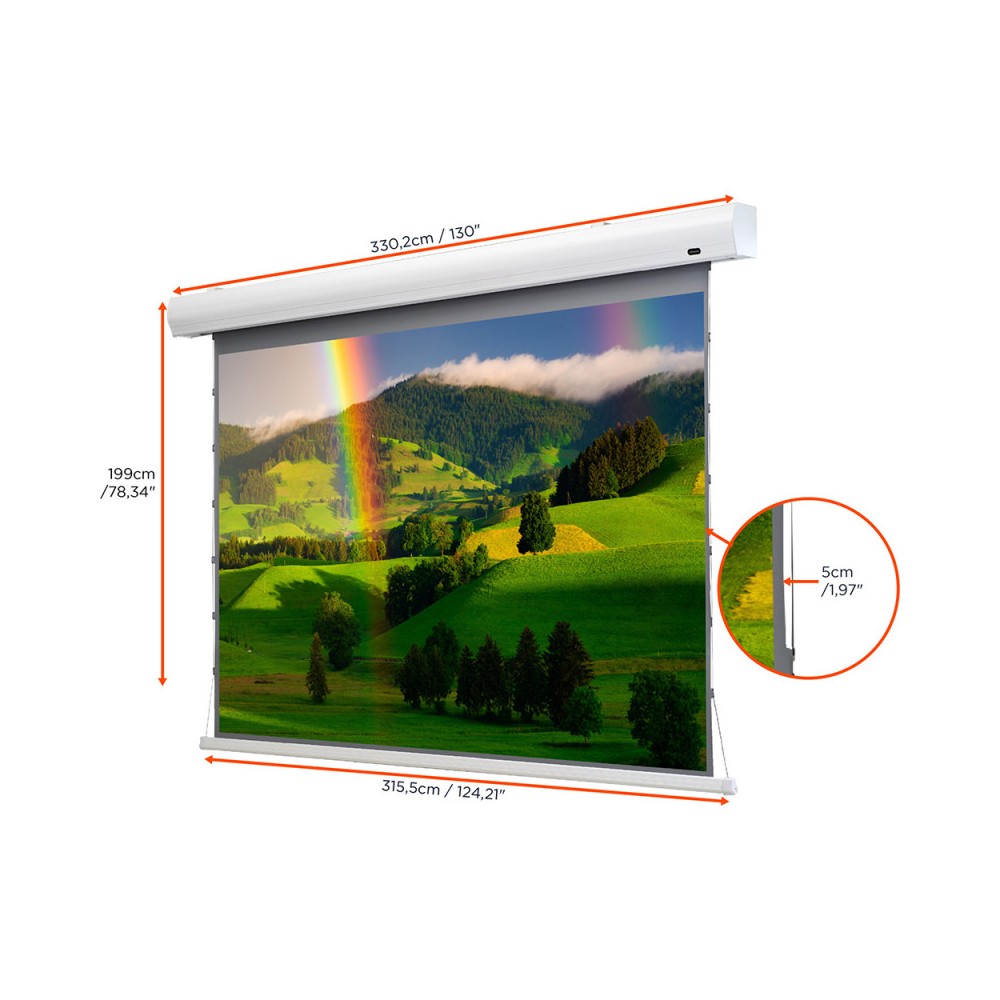 Celexon Dynamic Slate ALR HomeCinema High Contrast screen Tension, 298 x 168 cm, 135 inch, 16:9