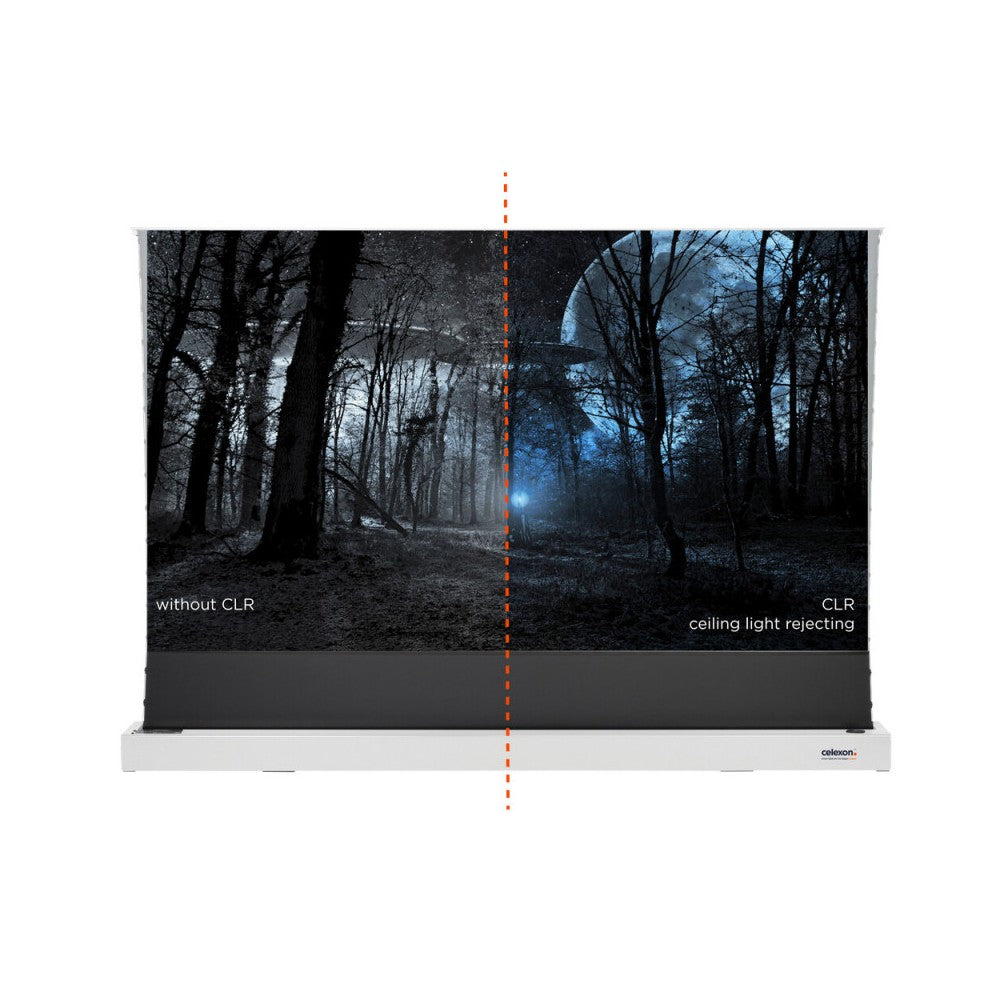 Celexon CLR HomeCinema UST High Contrast Electric Floor Screen, 221 x 124 cm, 100 inch, 16:9 - White