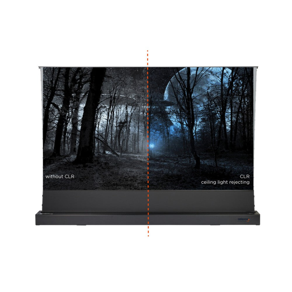 Celexon CLR HomeCinema UST High Contrast Electric Floor Screen, 221 x 124 cm, 100 inch, 16:9 - Black