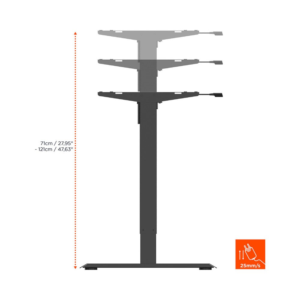 Celexon Economy series Electrically height-adjustable desk, black, with table top 175 x 75 cm