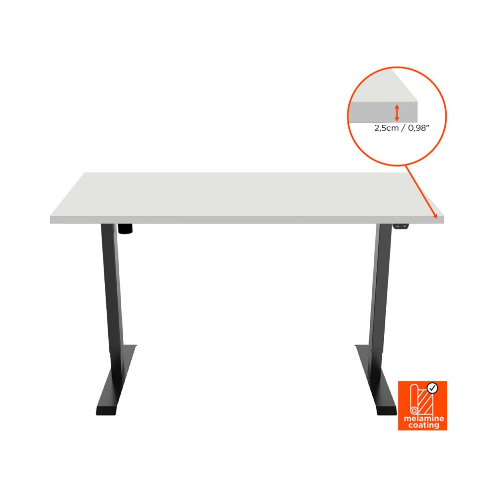 Celexon Economy series Electrically height-adjustable desk, black, with table top 175 x 75 cm