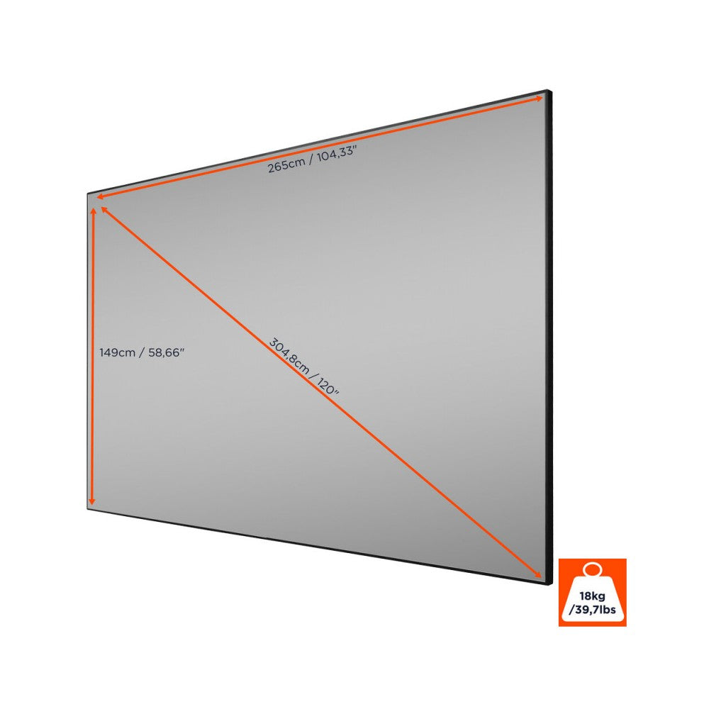 Celexon CLR HomeCinema UST Fixed Frame Screen, 265 x 149 cm, 16:9