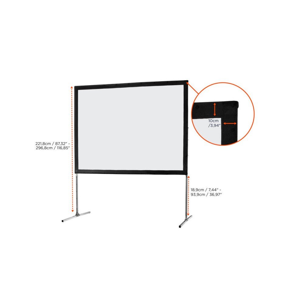 Pantalla Celexon Mobile Expert de bastidor plegable, proyección frontal, 244 x 183 cm, 4:3