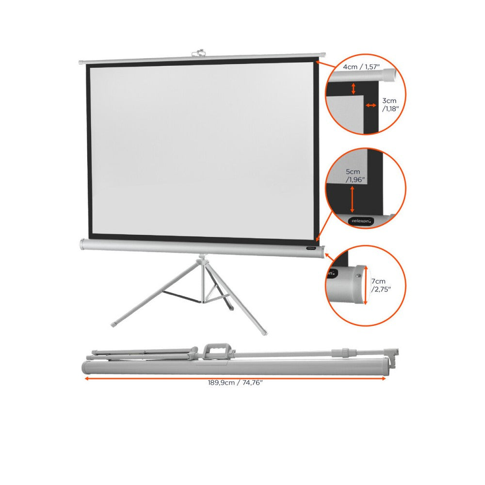 Celexon Tripod Economy screen, 176 x 132 cm, 4:3 - white