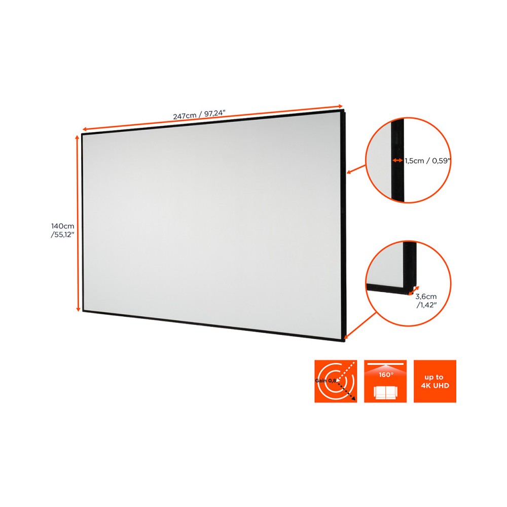 Celexon HomeCinema Frame Dynamic Slate ALR Fixed Frame 244 x 137 cm